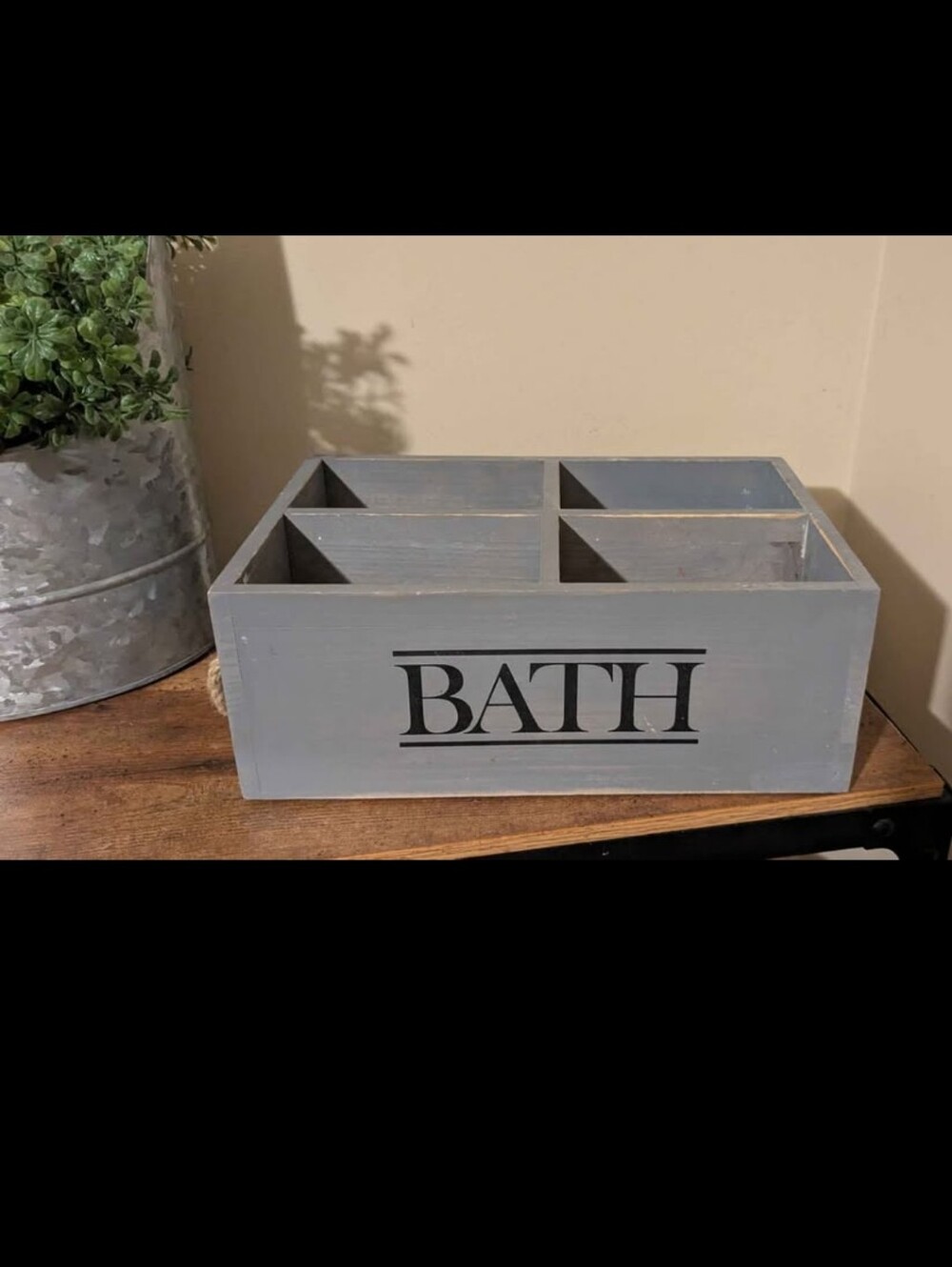 Gray Wooden Bath Caddy